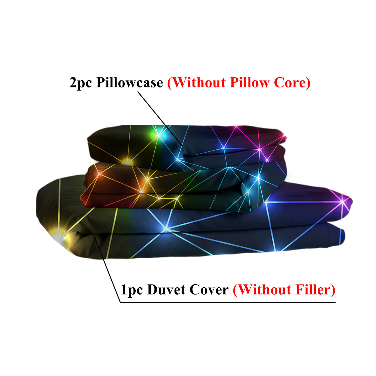 Gorgeous Starlight Duvet Cover Set Single 3pcs Colorful Microfiber Kids Bedding Set