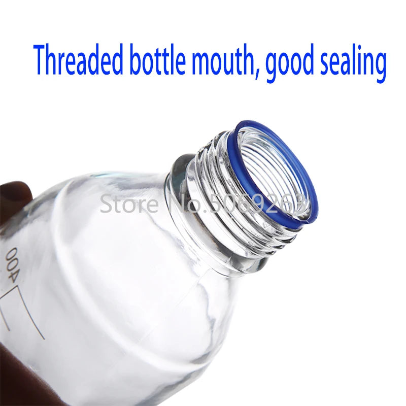 1pcs Capacity 100/250/500/1000ml Glass Reagent Bottle With Blue Screw Cap Medical Laboratory Chemistry Glassware