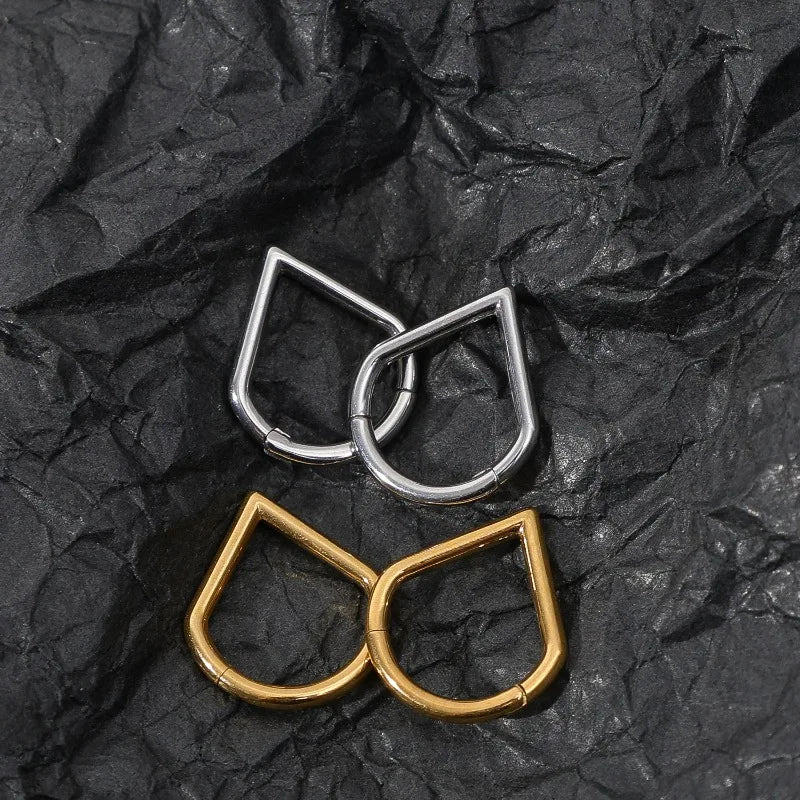 316L Medical Stainless Steel Drop Nose Ring Punk Earrings Men's and Women's Body Piercing Jewelry Love Heart Septum Lip Ring
