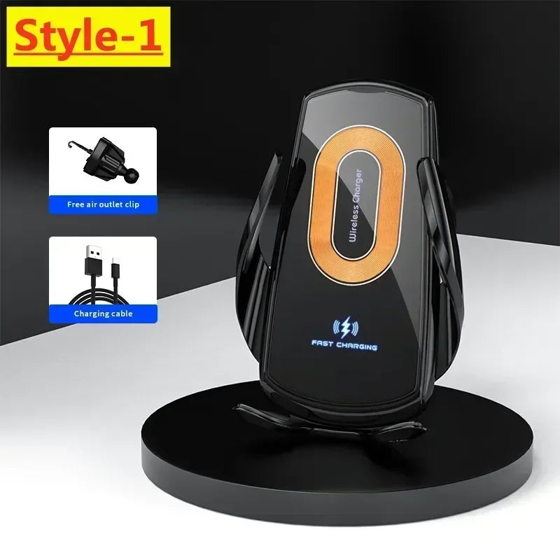 Universal Wireless Car Phone Holder navigation Clip Sensing Open Close Navigation Mount Wireless Charging Automobile Accessori
