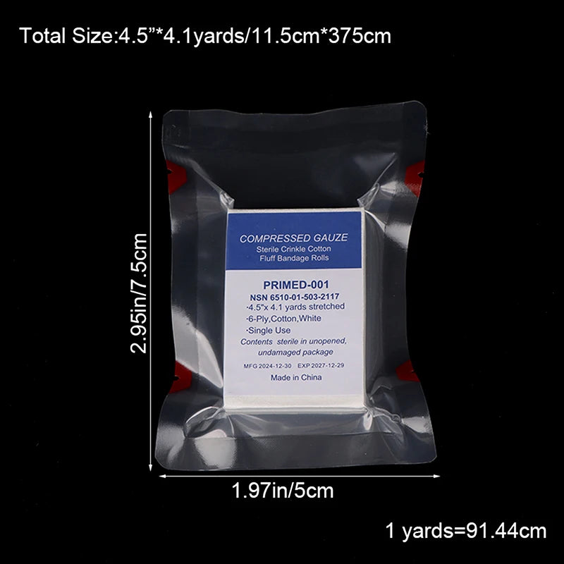 1Pc Medical Z-fold Sterile Compressed Hemostatic Gauze Vacuum-Sealed First Aid Gauze Pads Ideal For Medical Wound Care Dressing