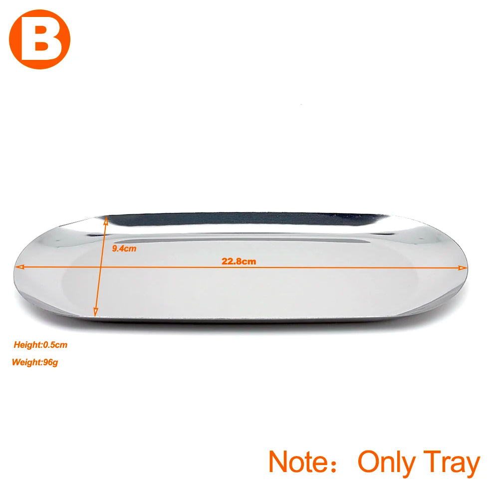 304 Stainless Steel Dental Surgical Medical Tray Rectangular Disinfection Plate Dentistry Lab Instrument Tray Metal Placement