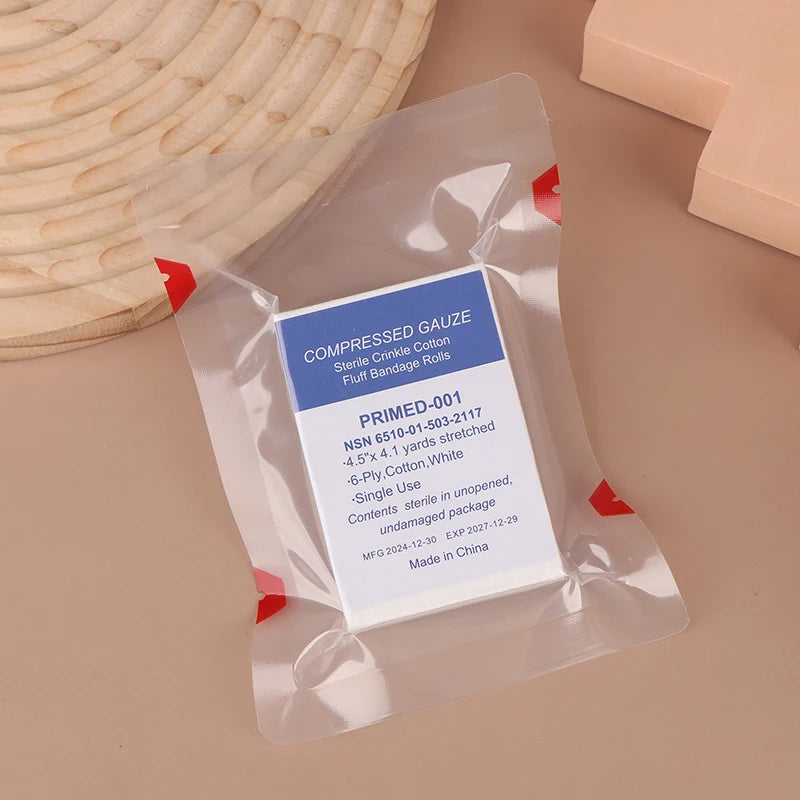 1Pc Medical Z-fold Sterile Compressed Hemostatic Gauze Vacuum-Sealed First Aid Gauze Pads Ideal For Medical Wound Care Dressing