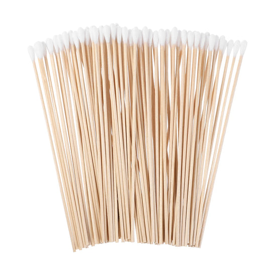 100Pcs Cotton Swab Medical Swabs Long Wood Handle Ear Cleaning Tool Makeup Removal Wound Care Cotton Buds Tip Swab