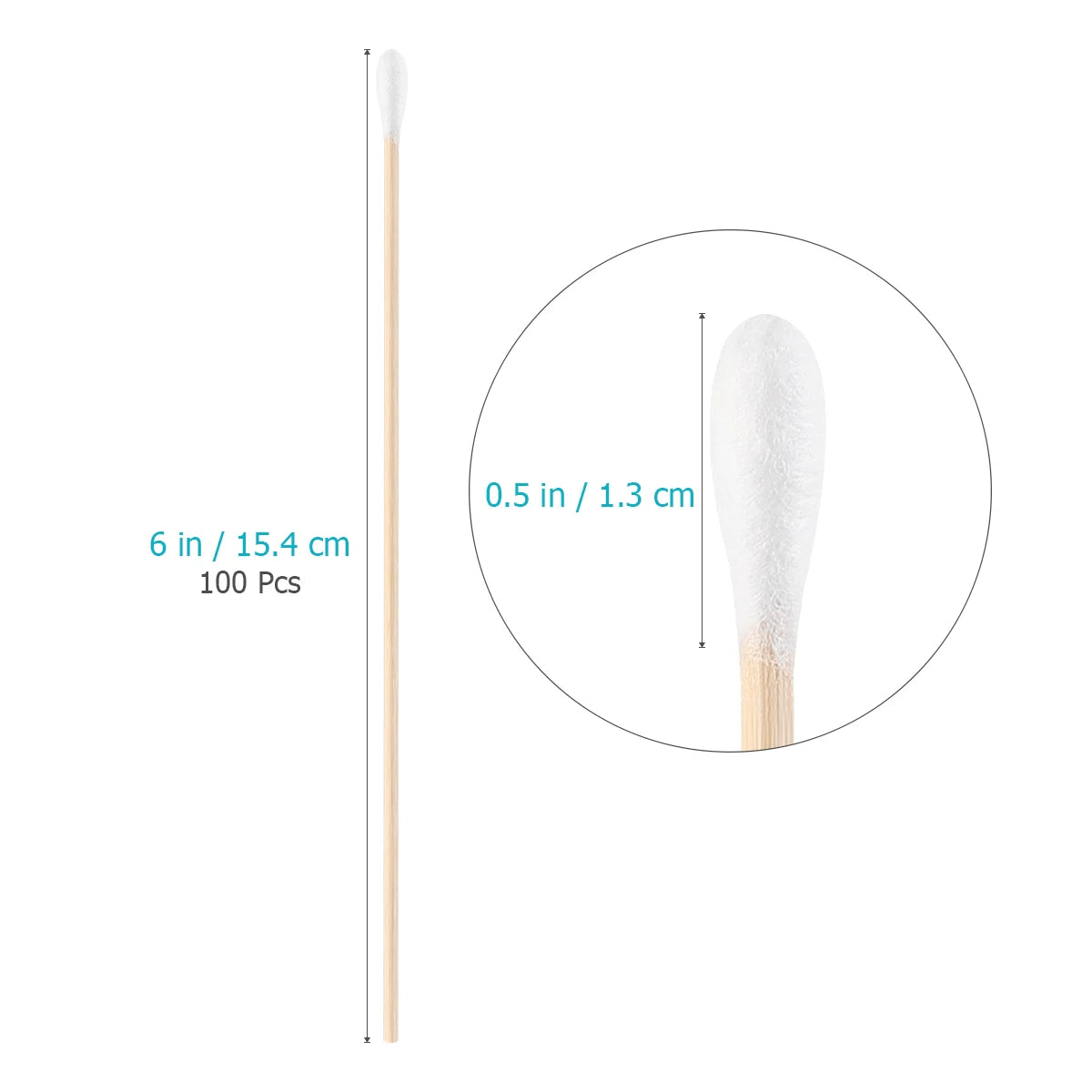 100Pcs Cotton Swab Medical Swabs Long Wood Handle Ear Cleaning Tool Makeup Removal Wound Care Cotton Buds Tip Swab