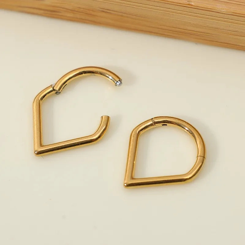 316L Medical Stainless Steel Drop Nose Ring Punk Earrings Men's and Women's Body Piercing Jewelry Love Heart Septum Lip Ring