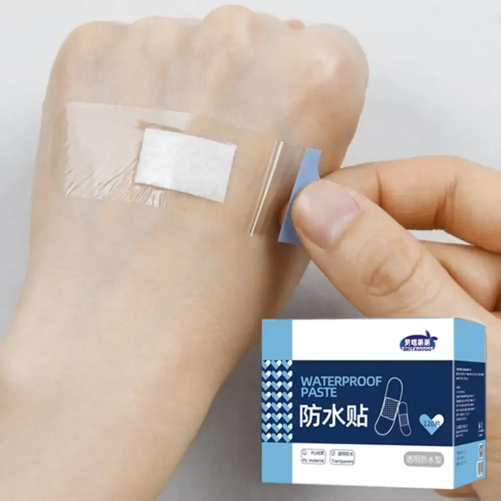 50/120Pcs Waterproof Band-Aid Wound Dressing Medical Transparent Hemostatic Tape for Swimming Bath Wound Care Protect First Aid