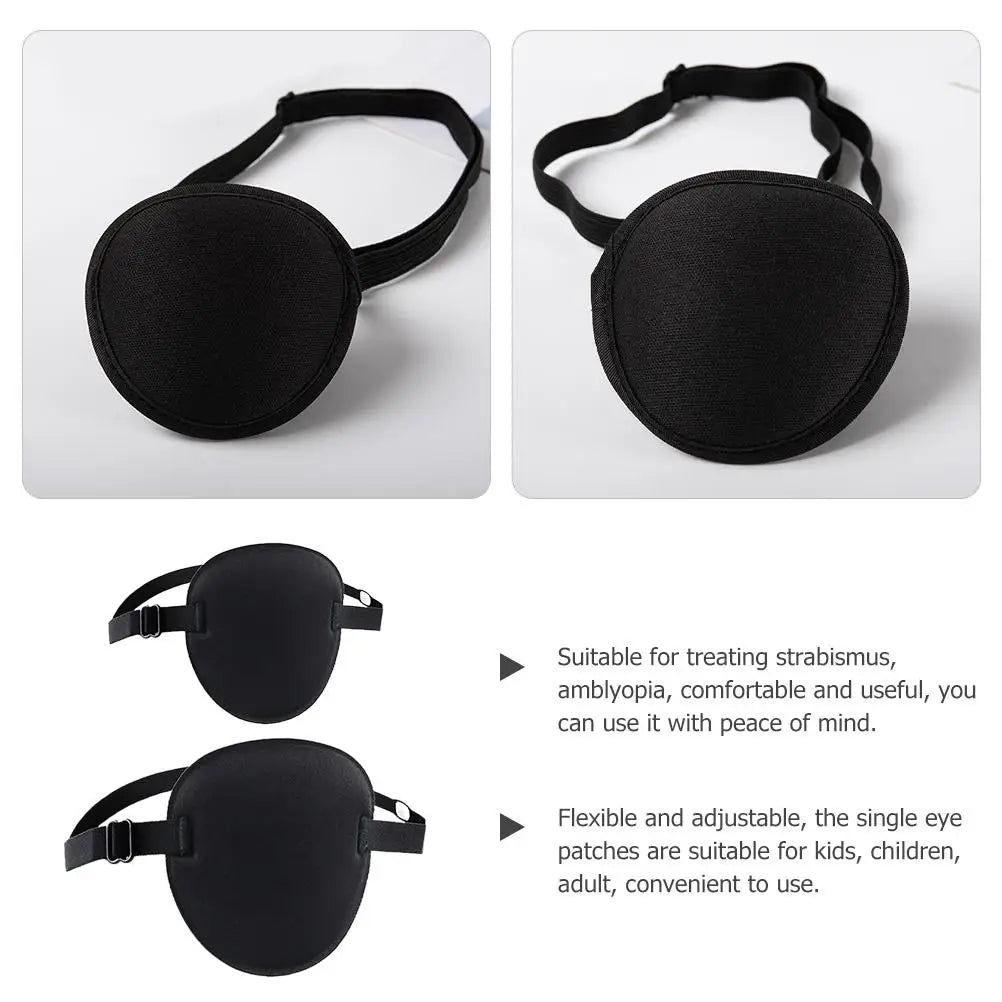 2pcs Black Adjustable Eye Patches for Adults Kids Single Medical 3D Comfortable Strabismus Amblyopia Training Eye