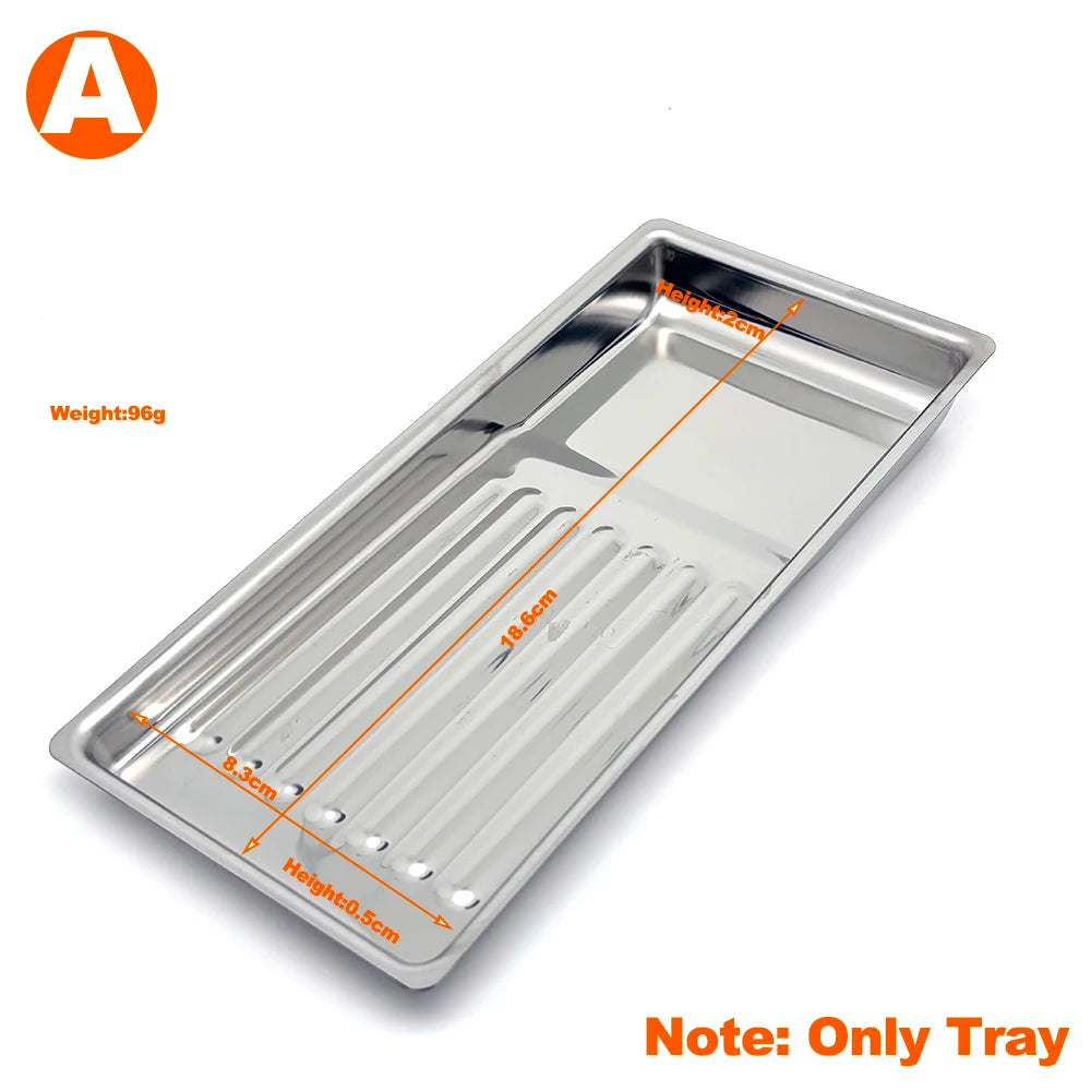 304 Stainless Steel Dental Surgical Medical Tray Rectangular Disinfection Plate Dentistry Lab Instrument Tray Metal Placement
