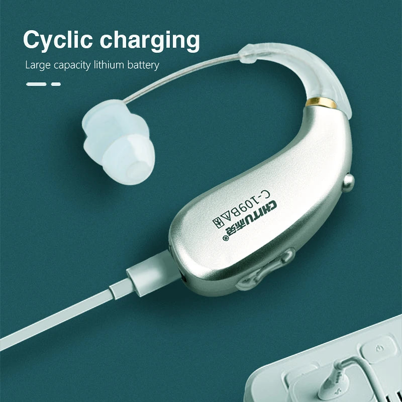 Chitu Mini Audition Sound Amplifiers BTE Hearing Aid Rechargeable for Elderly Adult Hearing Loss Ear Medical Hearing Device deaf