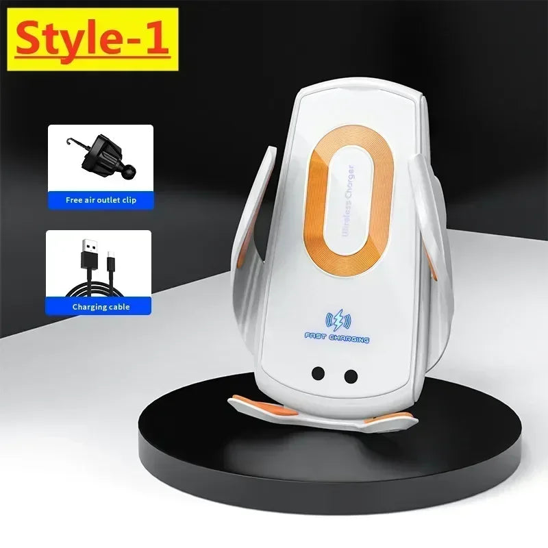 Universal Wireless Car Phone Holder navigation Clip Sensing Open Close Navigation Mount Wireless Charging Automobile Accessori