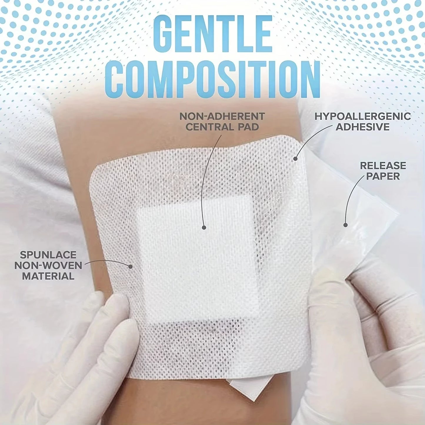 20pcs Large Size Hypoallergenic Non-woven Medical Adhesive Wound Dressing Band Aid Bandage Large Wound First Aid Health Patch
