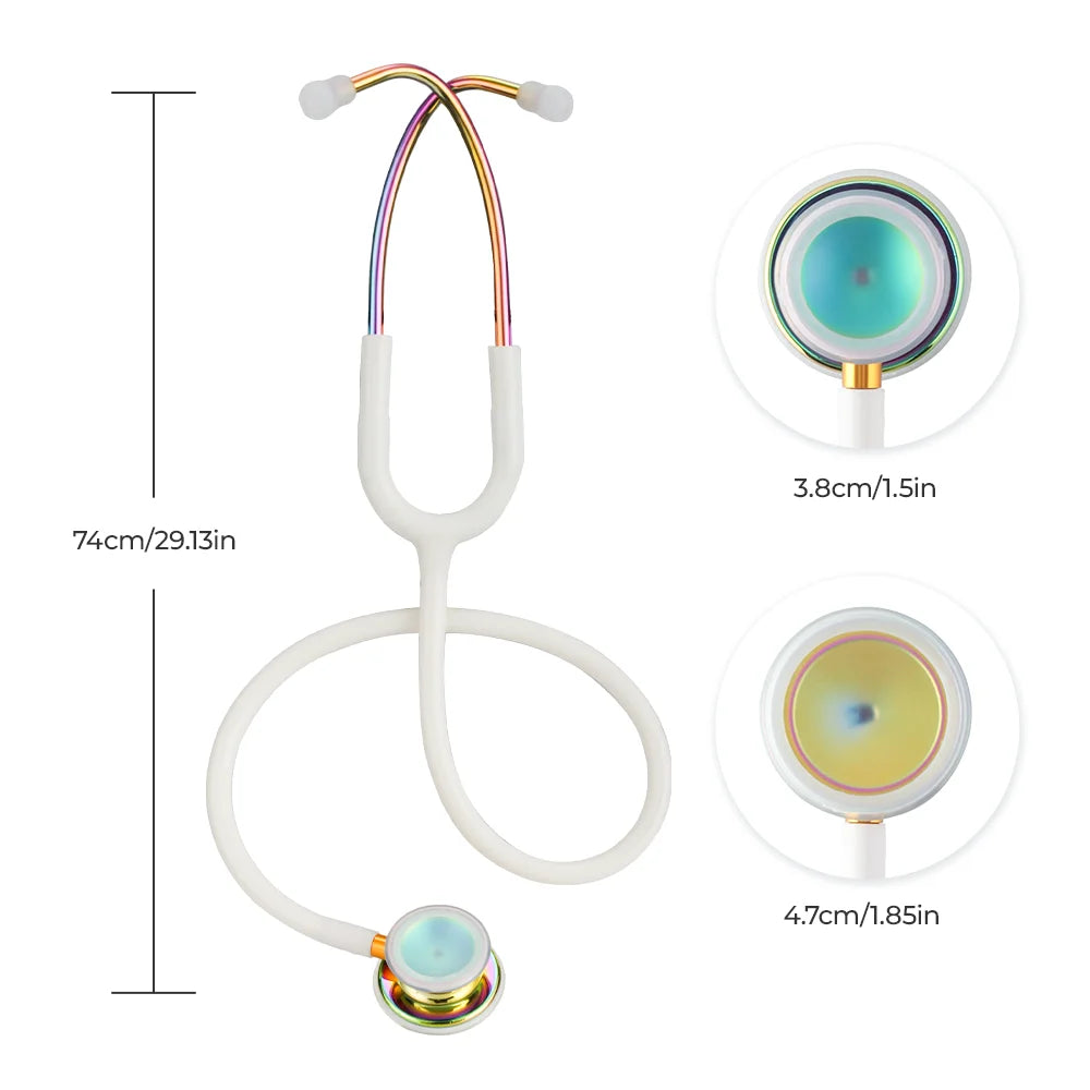 Double Sided Stethoscope Portable Professional Cardiology Stethoscope Medical Equipment Nurse Doctor Gilded White Stethoscope