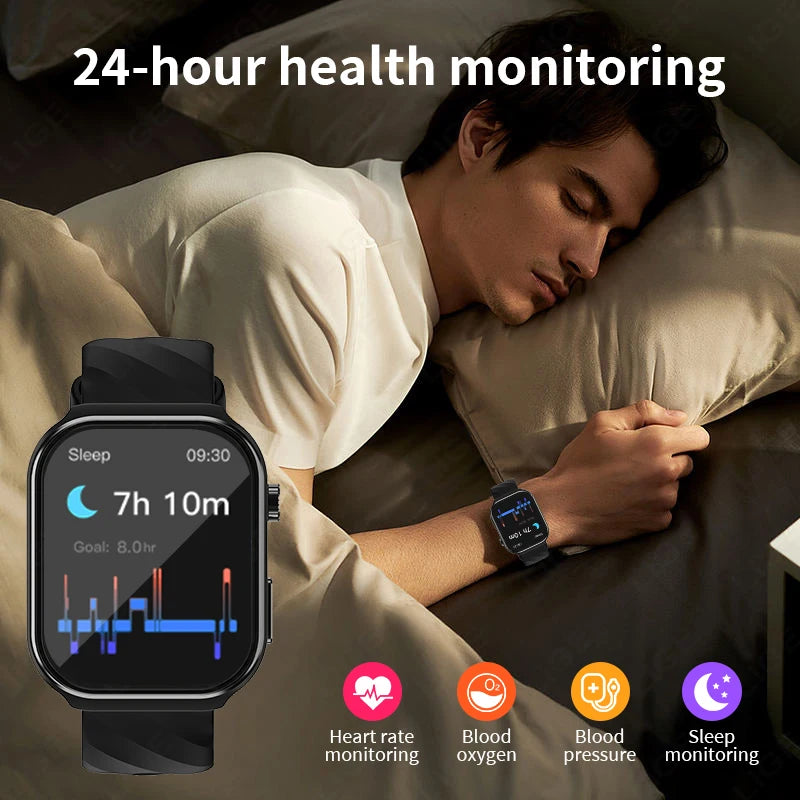 LIGE New Medical Grade Smart Watch Men Uric Acid Blood Fat Monitor 2.2'' Large Screen Bluetooth Call Sports Smartwatch Women Man