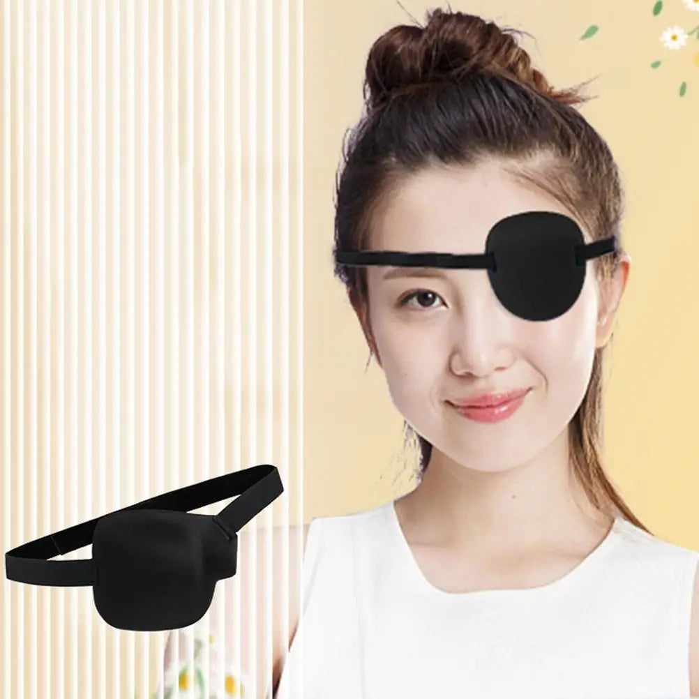 2pcs Black Adjustable Eye Patches for Adults Kids Single Medical 3D Comfortable Strabismus Amblyopia Training Eye