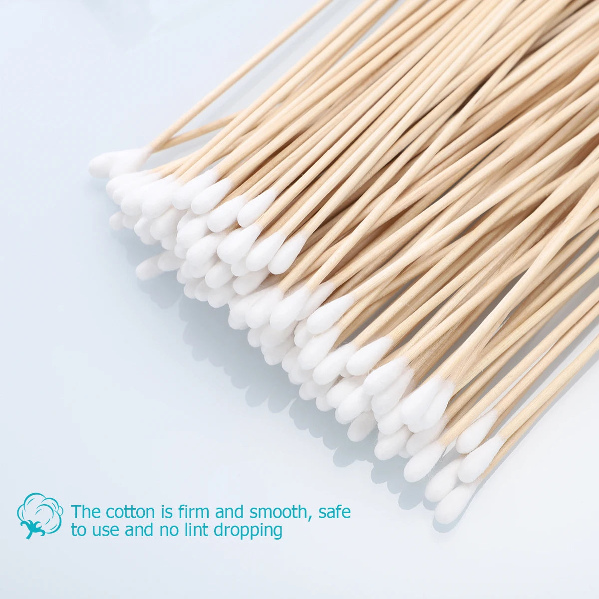 100Pcs Cotton Swab Medical Swabs Long Wood Handle Ear Cleaning Tool Makeup Removal Wound Care Cotton Buds Tip Swab