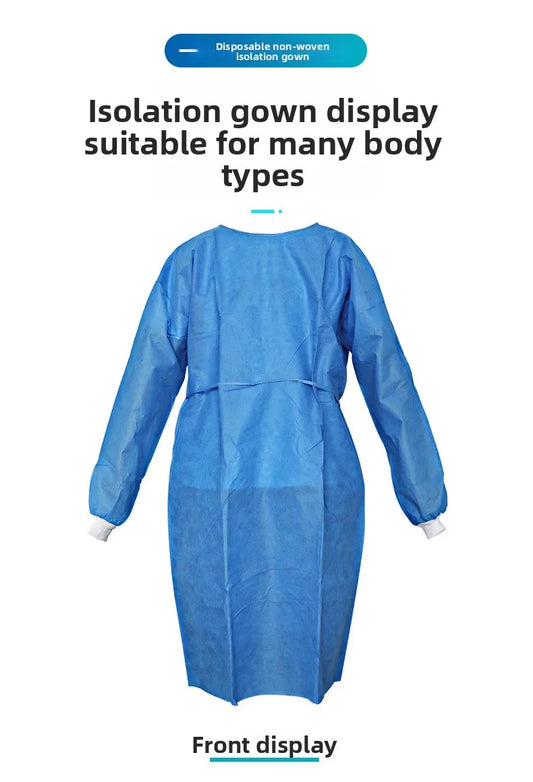 10 pieces of sterile disposable reinforced surgical gowns, clinical medical isolation smock with SMS mesh cuff, single package