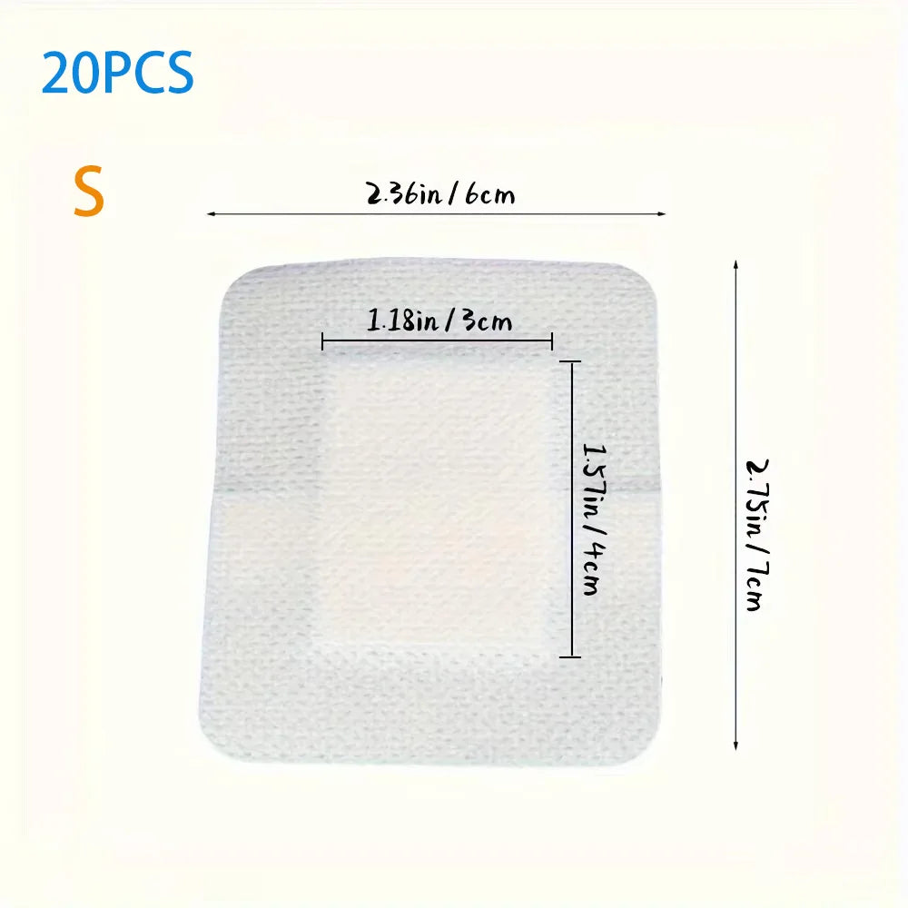 20pcs Large Size Hypoallergenic Non-woven Medical Adhesive Wound Dressing Band Aid Bandage Large Wound First Aid Health Patch