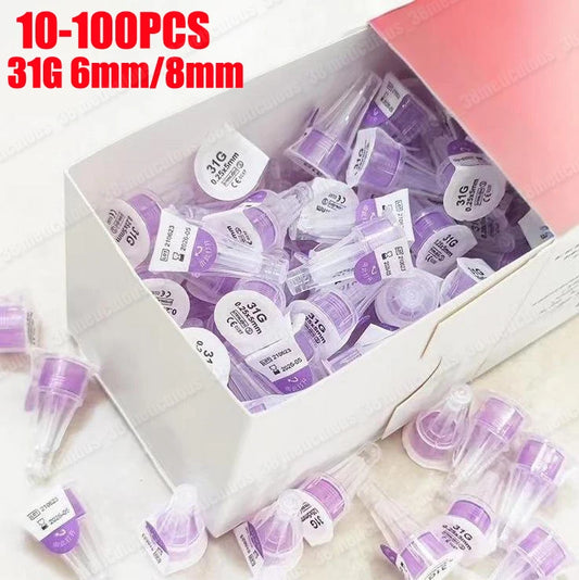 10-100Pcs Insulin Cartridges For Lilly Insulin Injection Pen Individual Packaging Medical Insulin Pen Tip 31G 6mm/8mm