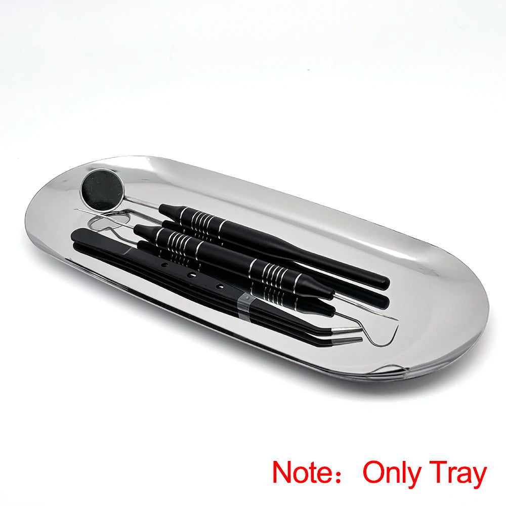 304 Stainless Steel Dental Surgical Medical Tray Rectangular Disinfection Plate Dentistry Lab Instrument Tray Metal Placement