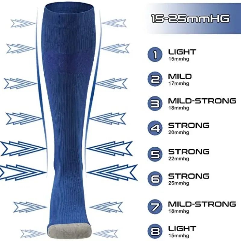 1Pair Unisex Compression Socks Golfs Sport 20-30 Mmhg Nurse Medical Nursing Varicose Veins Edema Diabetes Pregnancy Men Socks