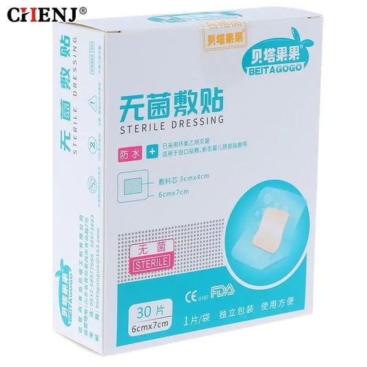 30Pcs/Pack Waterproof Band-Aid Wound Dressing Medical Transparent Sterile Tape