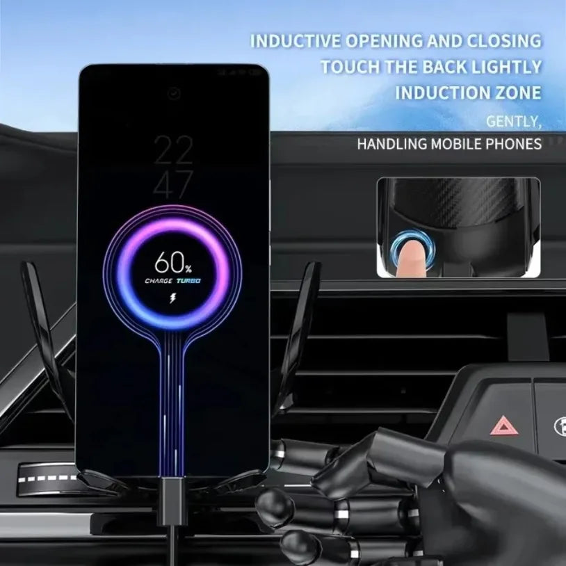 Universal Wireless Car Phone Holder navigation Clip Sensing Open Close Navigation Mount Wireless Charging Automobile Accessori