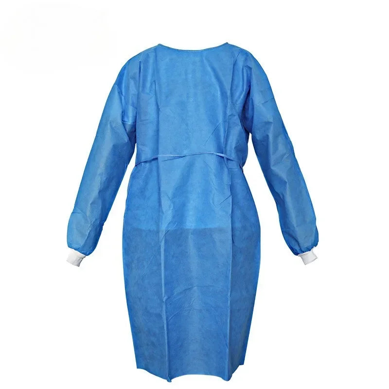 10 pieces of sterile disposable reinforced surgical gowns, clinical medical isolation smock with SMS mesh cuff, single package