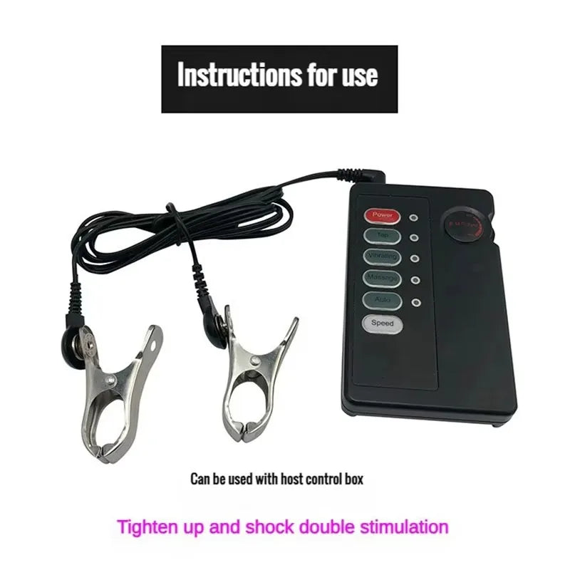 Metal Electric Shock Nipple Clip Breast Massager Female Nipple Stimulator Adult Toy Adult Games Medical Supplie SM Bondage Slave