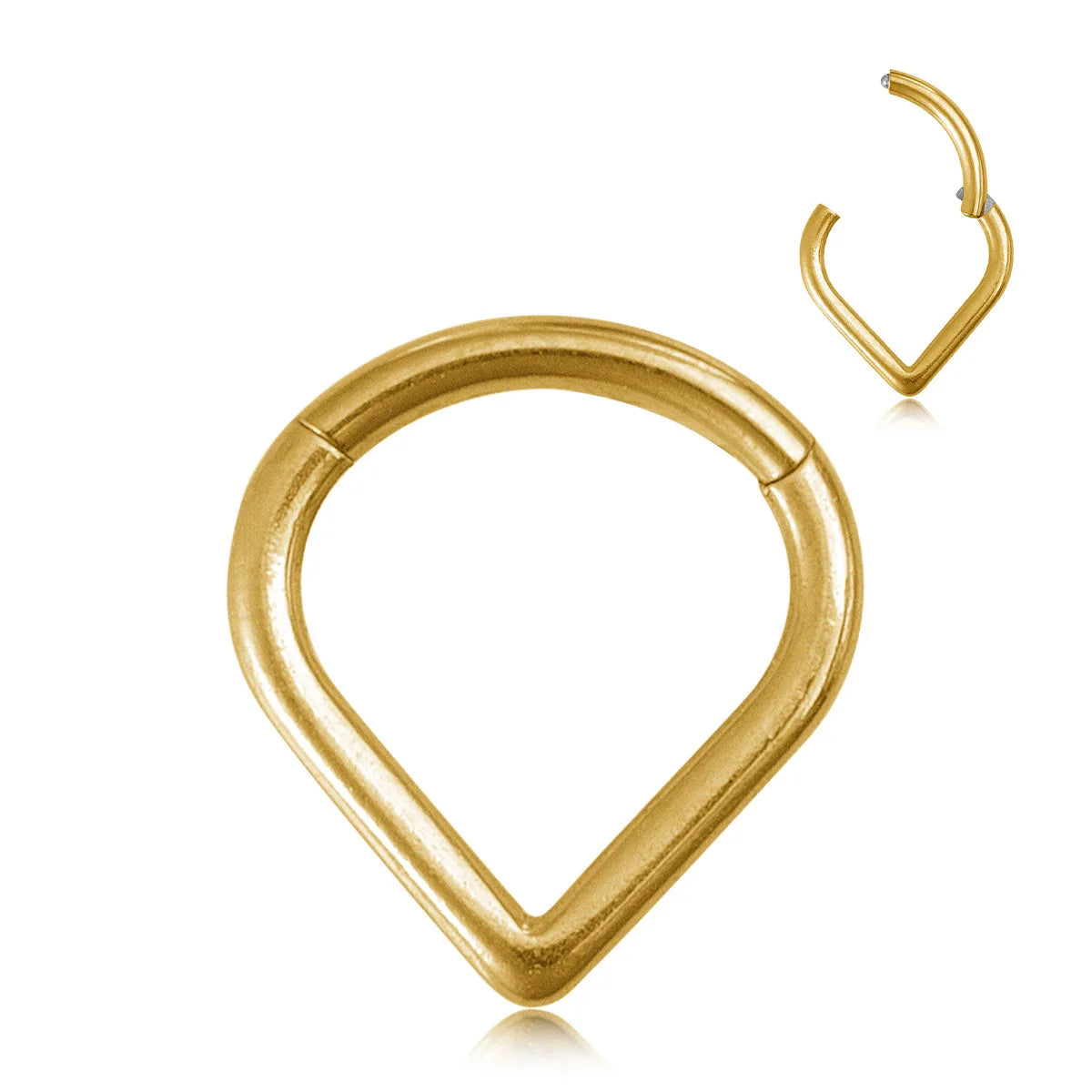 316L Medical Stainless Steel Drop Nose Ring Punk Earrings Men's and Women's Body Piercing Jewelry Love Heart Septum Lip Ring