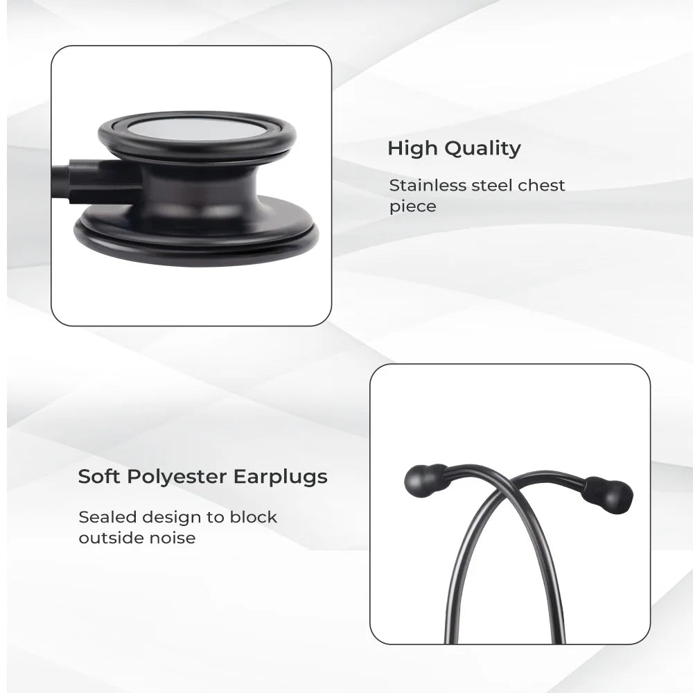 Double Sided Stethoscope Portable Professional Cardiology Stethoscope Medical Equipment Nurse Doctor Gilded White Stethoscope