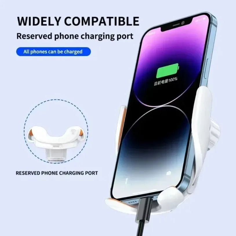 Universal Wireless Car Phone Holder navigation Clip Sensing Open Close Navigation Mount Wireless Charging Automobile Accessori