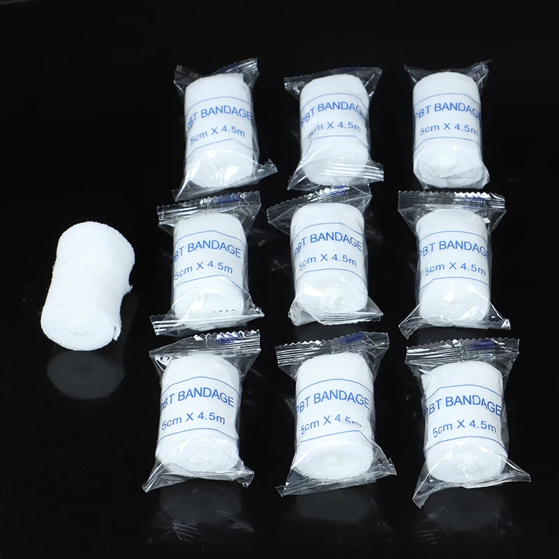 10 rolls/lot 5cmx4.5m PBT Elastic Bandage First Aid Kit Gauze roll Wound Dressing Medical Nursing Emergency Care Bandage