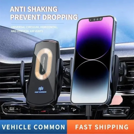 Universal Wireless Car Phone Holder navigation Clip Sensing Open Close Navigation Mount Wireless Charging Automobile Accessori