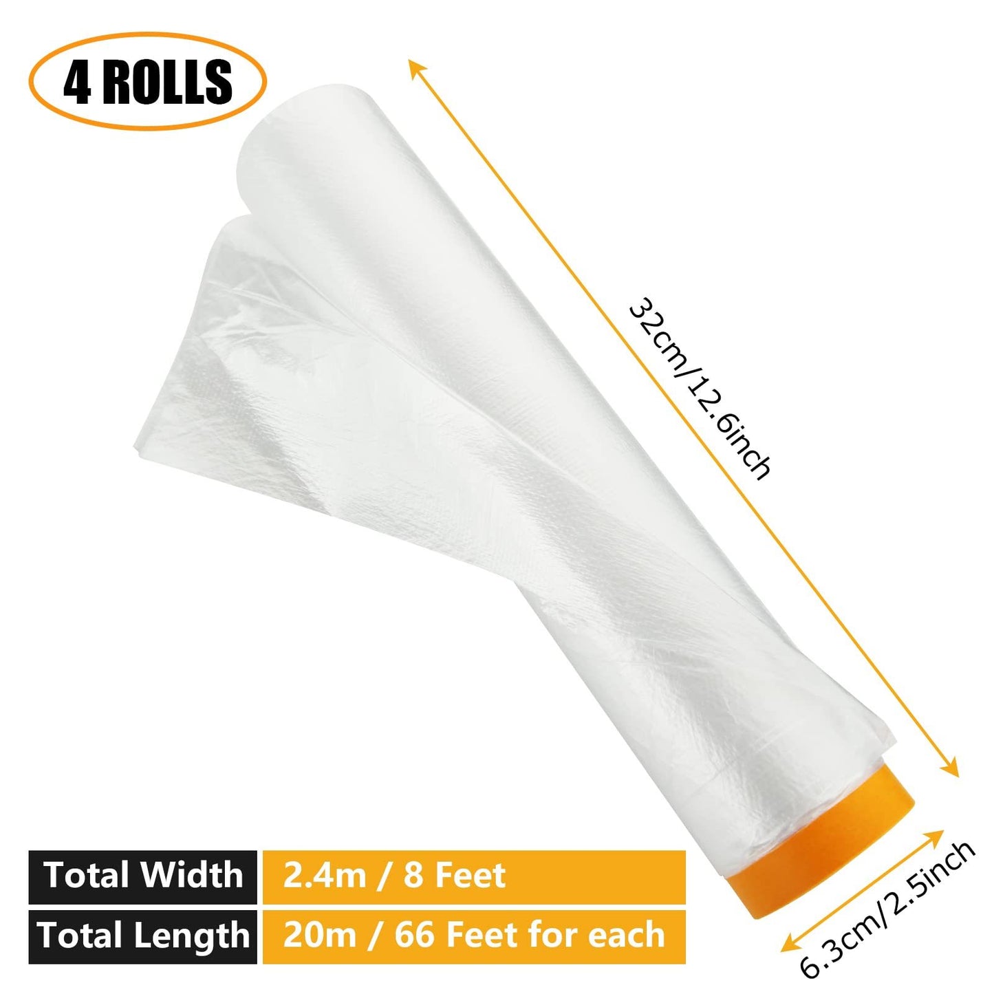 4pcs Dustproof Film 2mX25m
