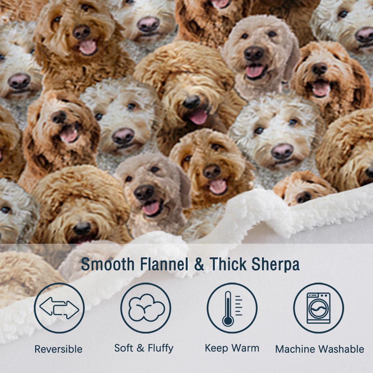 Cockapoos Fleece Blanket Fuzzy Dogs Blanket For Kids Adults Cute Puppy Cockapoos Throw Blanket Puppy Dog Animal Pattern Sherpa Blankets Cockapoos Gifts For Women