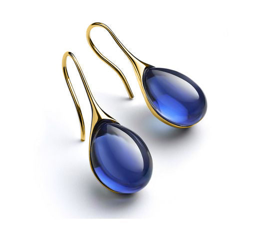Nine-color Inlaid Cat's Eye Earrings