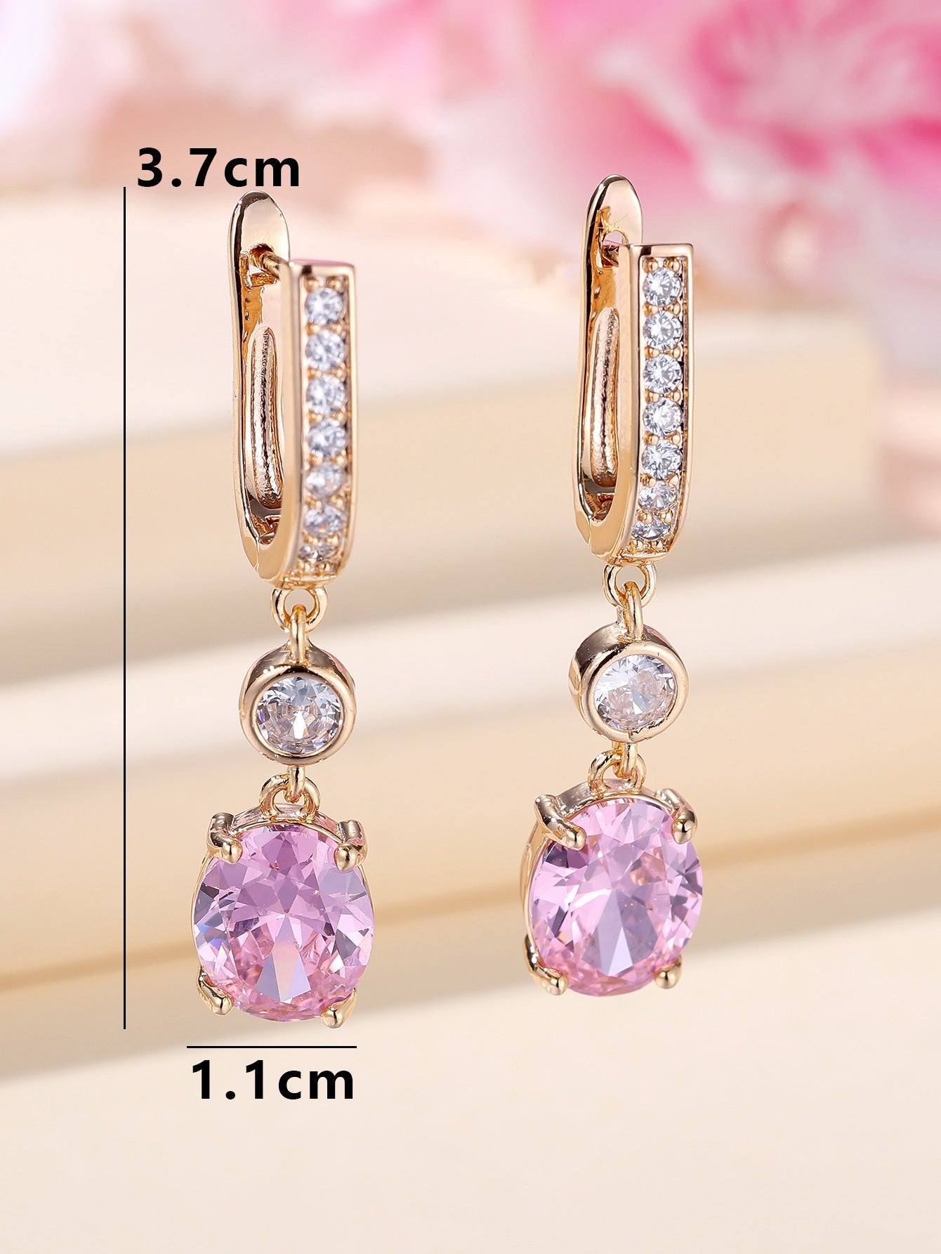 Micro Inlaid White Diamond Zircon Earrings Super Bright Simple Fashion Women
