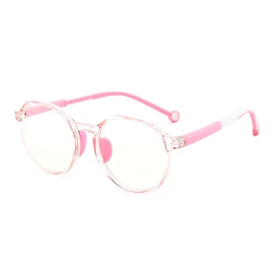 Anti Blue Light Glasses for Kids TR90 Round Optical Medical Glasses Frames Children Zero Computer Spectacles without Graduation