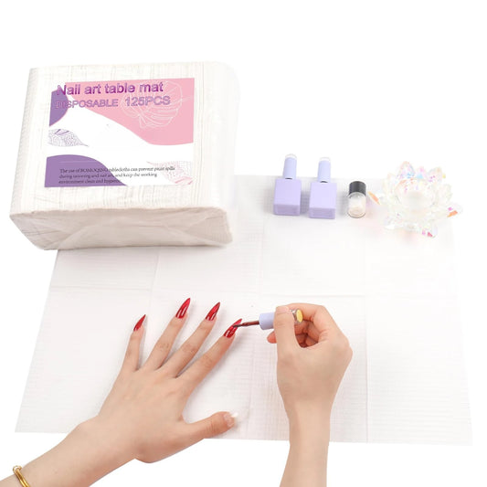 125 Pack Disposable Patient Bibs, 3 Ply Waterproof Paper Bib Sheet, Dental, Medical, Tattoo, Nail Art Table Mat