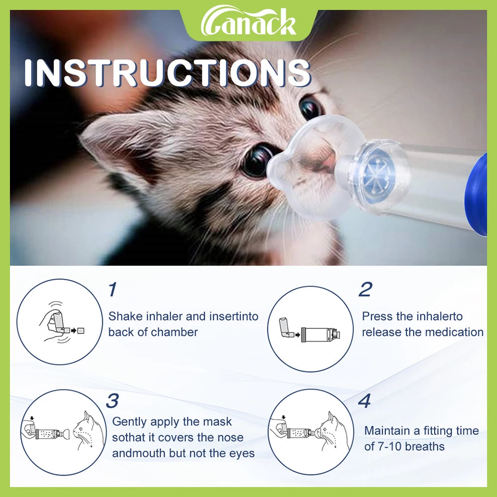 Pet Aerosol Chamber Cat Portable Inhaler Spacer With Medical PVC Mask Nebulizer Chamber For Animals Veterinary Equipment For Dog