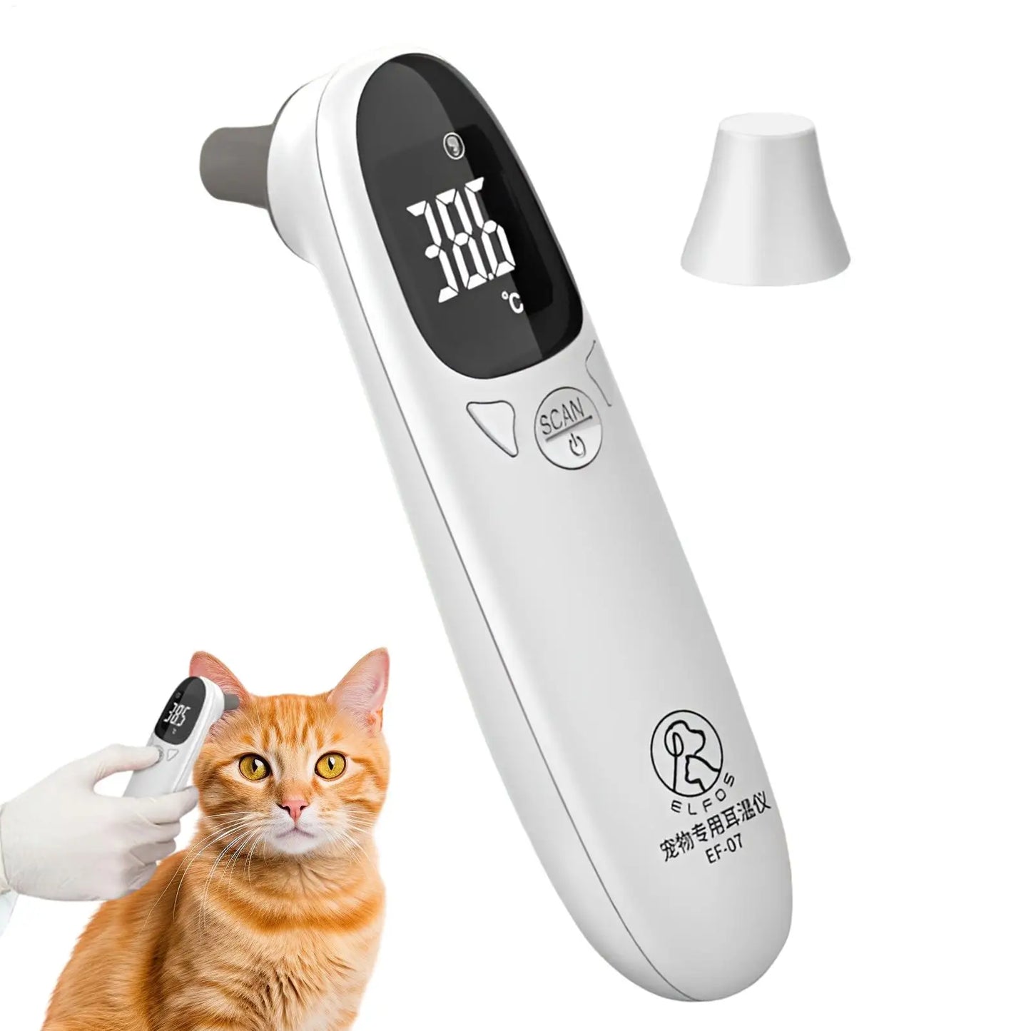 Infrared Pet Cat Dog Ear Thermometer Medical Animal Measuring Electronic Thermometer Non-contact Home Veterinary Equipment Quick
