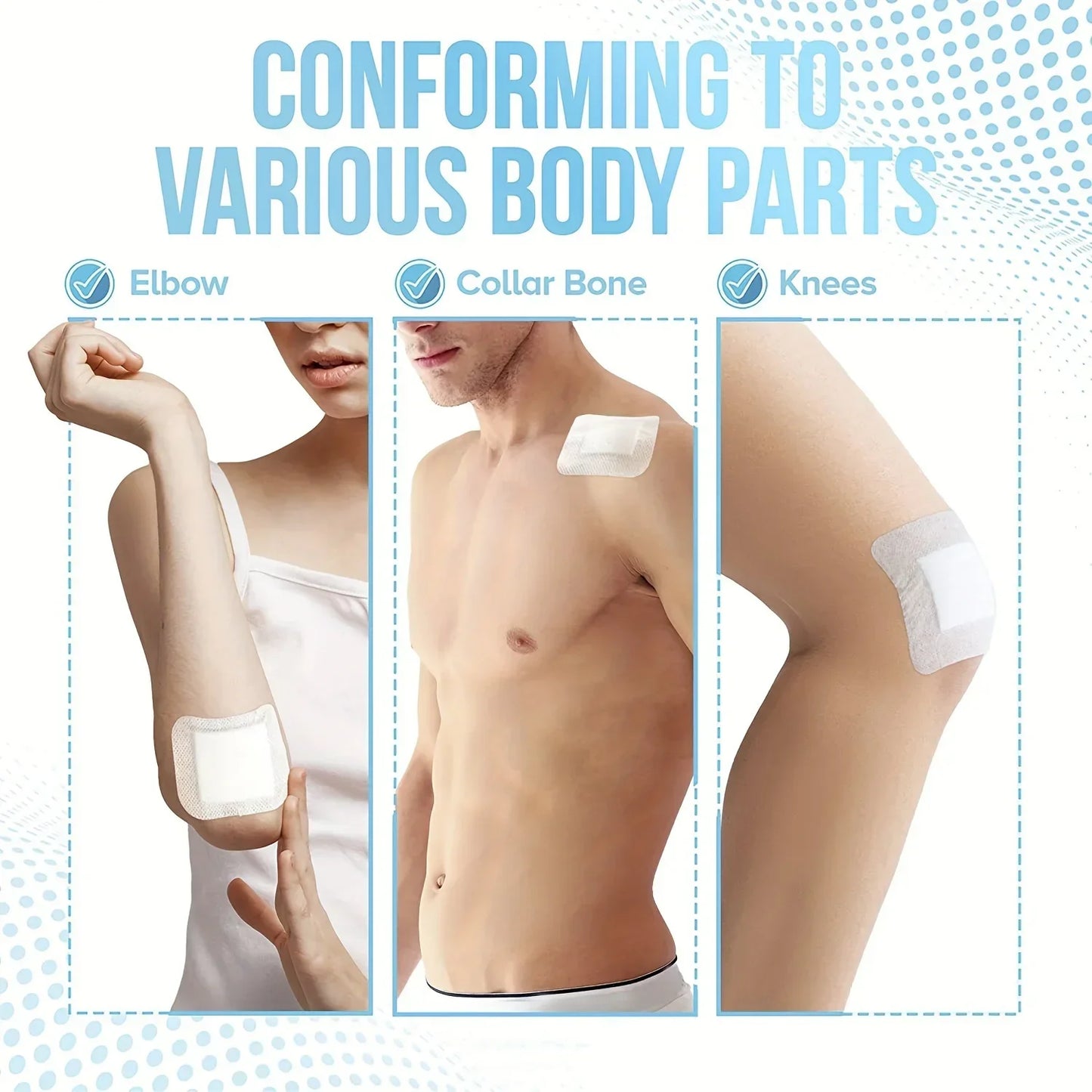 60pcs Large Size Hypoallergenic Non-woven Medical Adhesive Wound Dressing Band Aid Bandage Large Wound First Aid 6*7cm