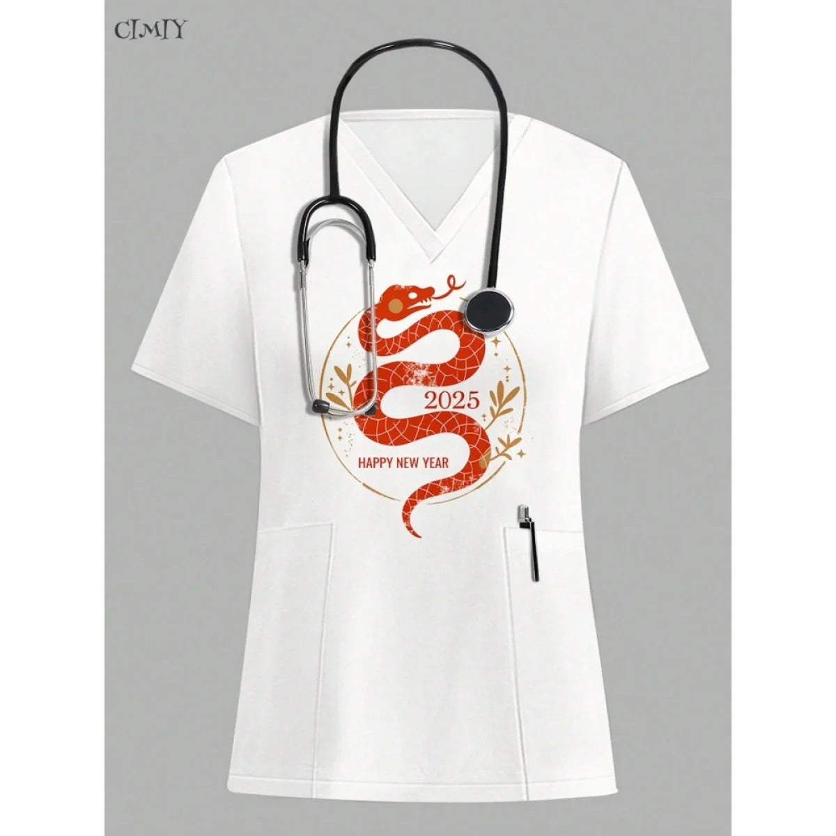 Women Surgical Uniforms Woman Short Sleeve Double Pocket Nurse Blouse Scrub Uniforms Top Women's Medical Uniform
