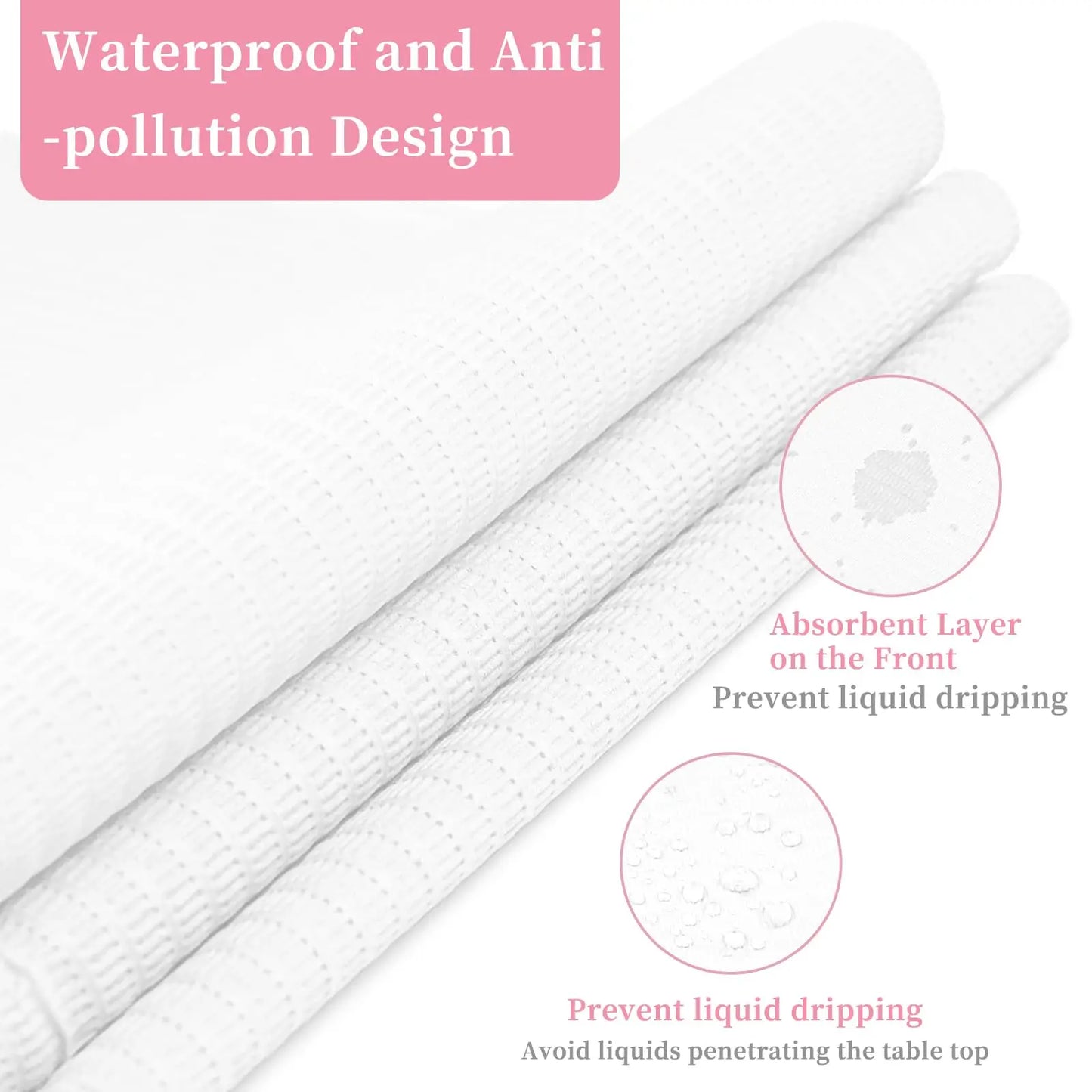 125 Pack Disposable Patient Bibs, 3 Ply Waterproof Paper Bib Sheet, Dental, Medical, Tattoo, Nail Art Table Mat