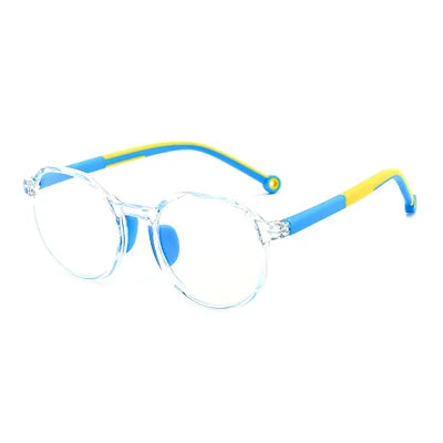 Anti Blue Light Glasses for Kids TR90 Round Optical Medical Glasses Frames Children Zero Computer Spectacles without Graduation