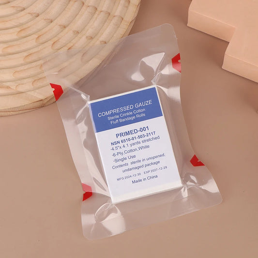1Pc Medical Z-fold Sterile Compressed Hemostatic Gauze Vacuum-Sealed First Aid Gauze Pads Ideal For Medical Wound Care Dressing