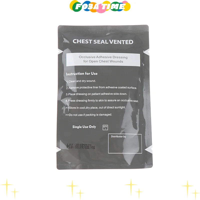Emergency Trauma Sticker First Aid Patch For Open Chest Wound Lifesaving Closure Adhesive Dressing Medical Vent Chest Seal