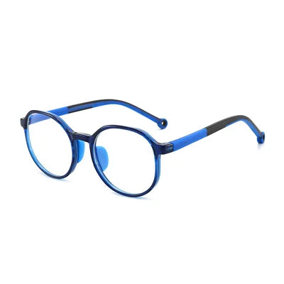 Anti Blue Light Glasses for Kids TR90 Round Optical Medical Glasses Frames Children Zero Computer Spectacles without Graduation