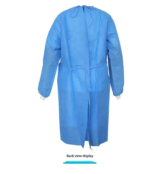 10 pieces of sterile disposable reinforced surgical gowns, clinical medical isolation smock with SMS mesh cuff, single package